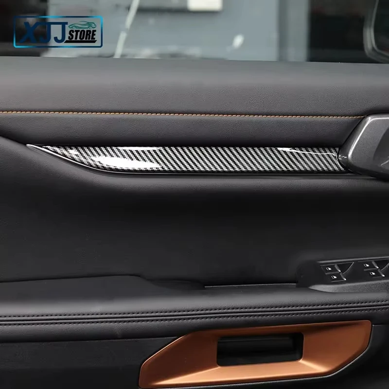 Center Console Line Gear Shift Decorative Trim Sticker for Ford Ranger Everest Raptor 2023 2024 Carbon Fiber Interior Accessorie