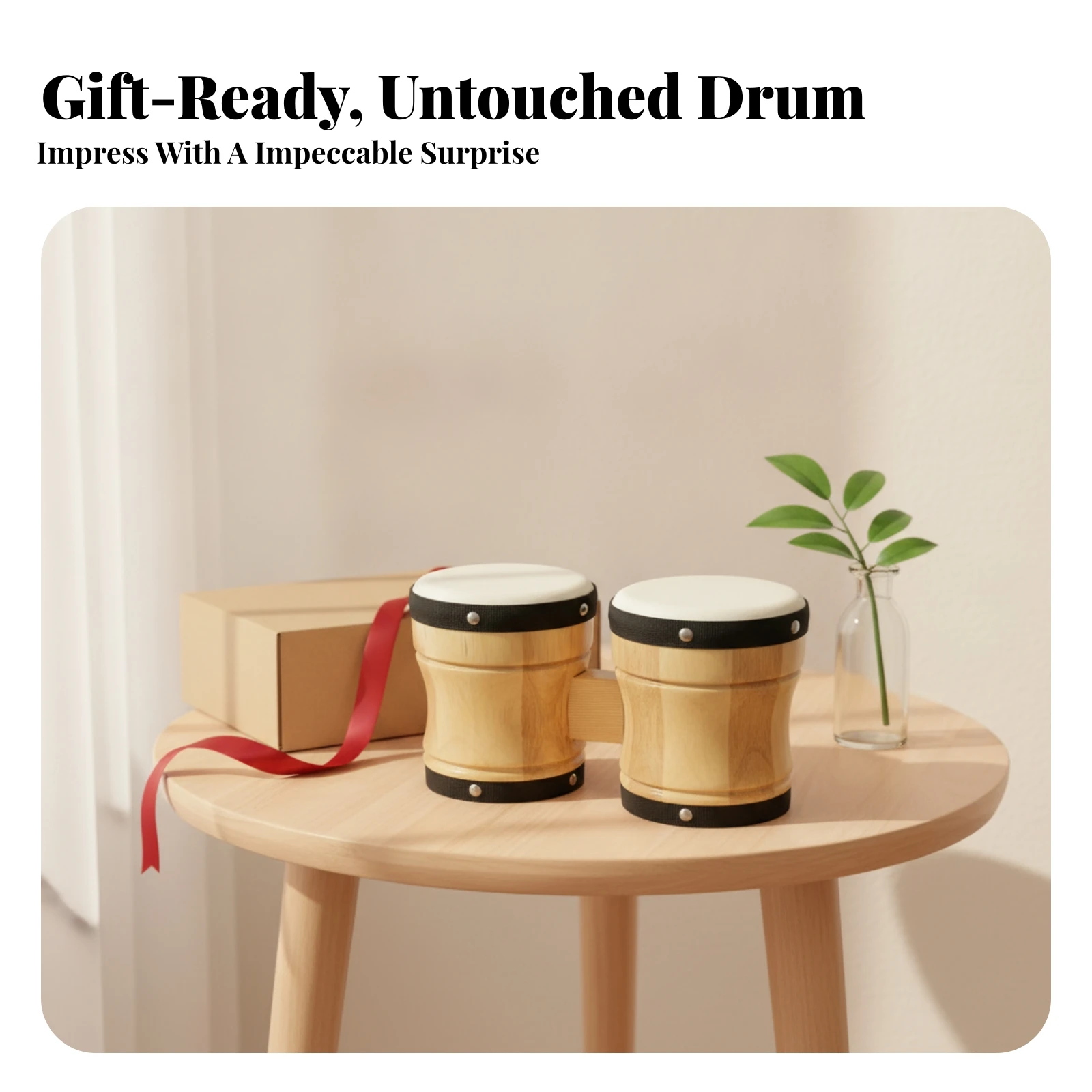 木製ボンゴ メタルリベット コンパクトサイズ ボンゴペアセッ - Bongo Drum Set のレビューと価格