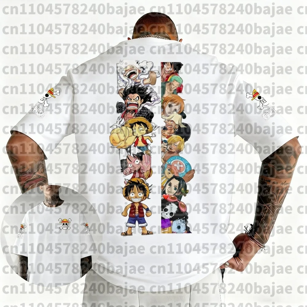 2026 New Hot Summer Plus Size One Piece Anime Printed Men and Women T-shirt Parent Child Top Fashion Y2K Street Wear Style
