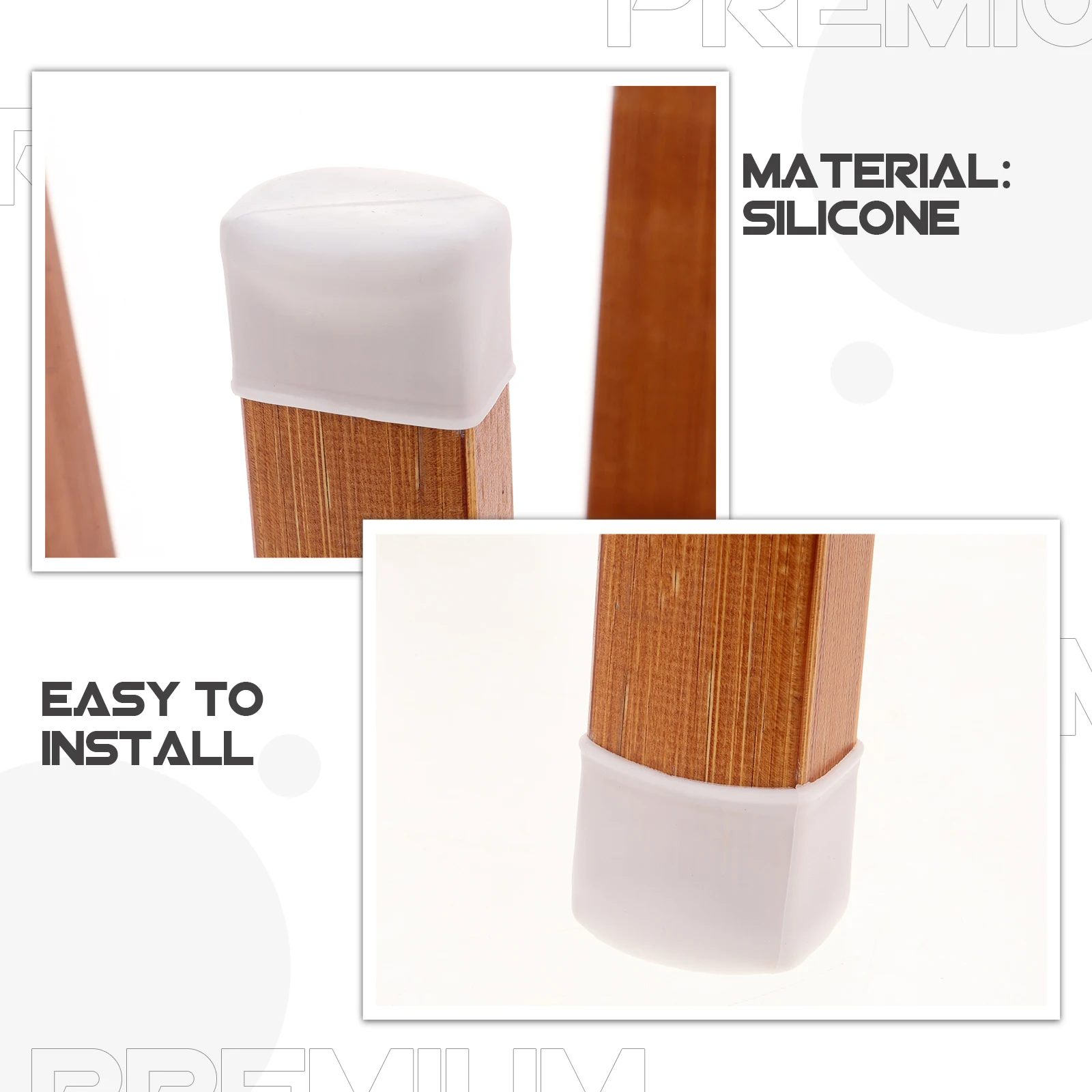 

20Pcs Chair Leg Covers Silicone Table Feet Sleeves Smooth Glide Floor Protection for Wood Laminate Vinyl Chairs Desk Bar Stool