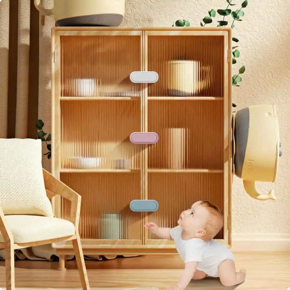 vvocci Baby Safety Locks Protective Refrigerator Drawer Kids Multifunctional Baby Anti-pinch Hand Lock Cabinet Cabinet Door Lock