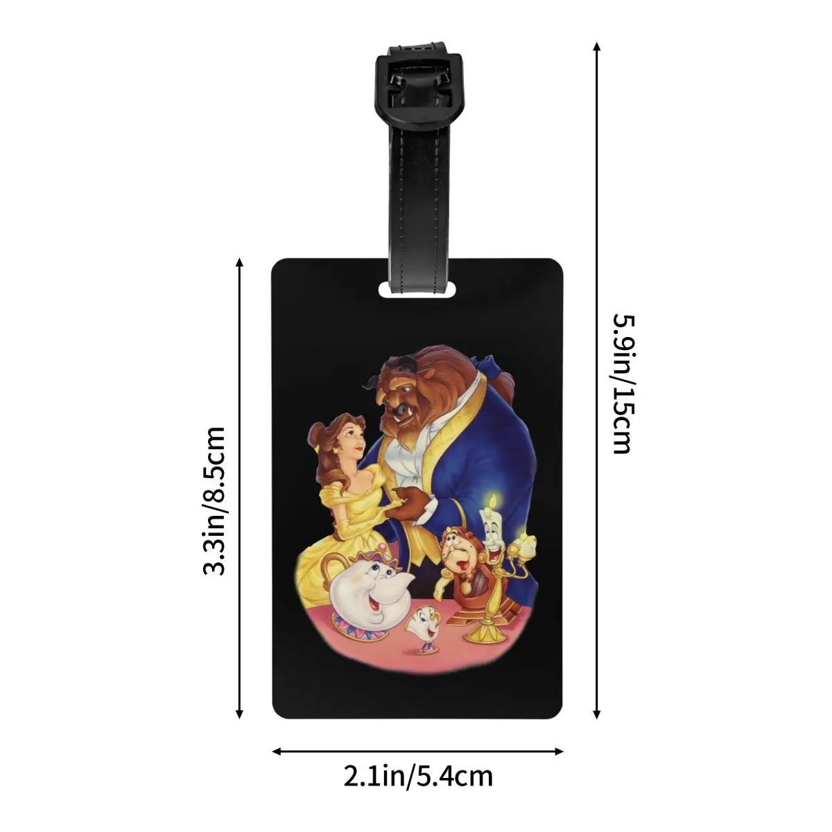 Beauty and The Beast Tag Bagagem para Bolsa de Viagem, Mala Capa de Privacidade, Rótulo ID, Belle Princess Prince Adam Label