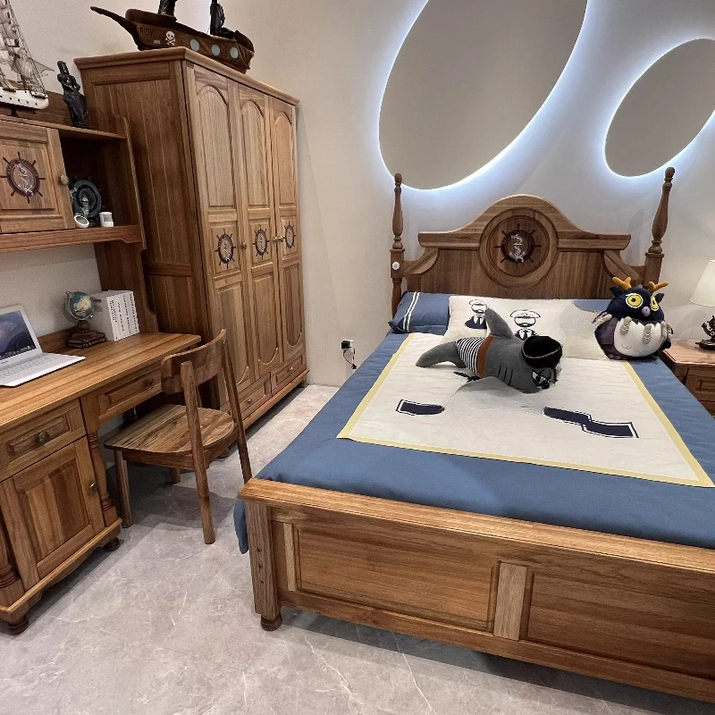 

Solid wood bed, multi-functional structure child and mother bed, high and low bed