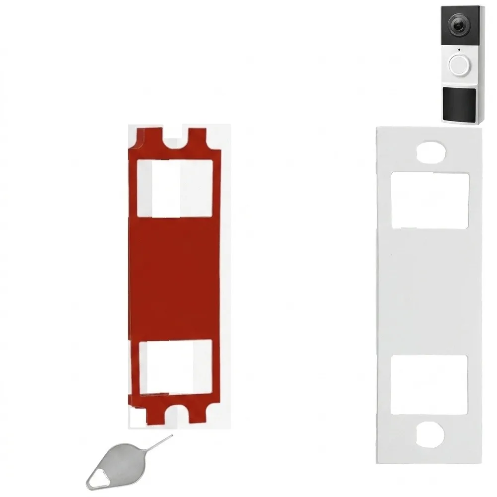 Mounting Accessory Set for Tapo TD21 D210 D235 Doorbell Featuring Silicone Tape Pads and Precision Metal Release Key
