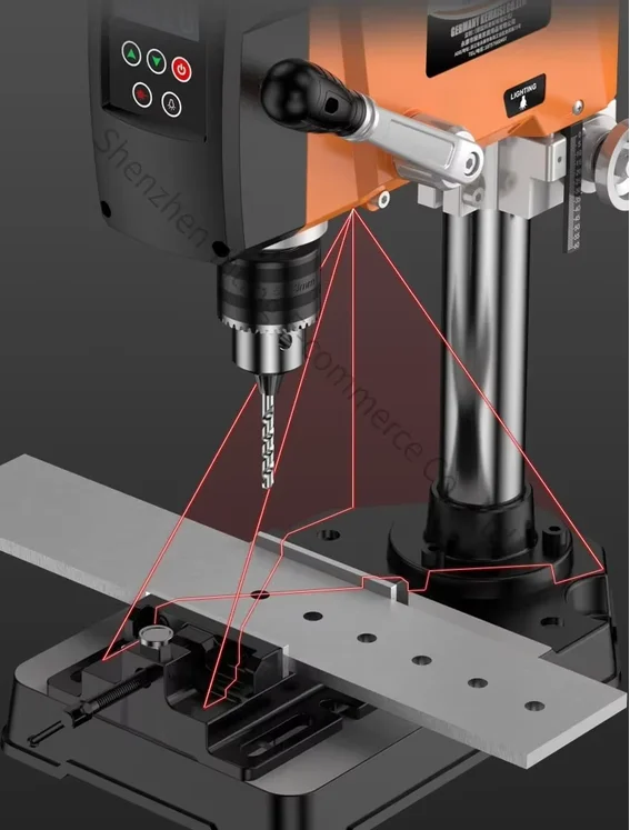 High-power, compact, multifunctional household bench drill with brushless motor and digital display.