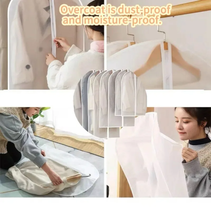 Dust Cover for Clothes Transparent Thickened Washable Dust Bag Household Dust Cover Coat Suit Cover Hanging Clothes Bag - view 4