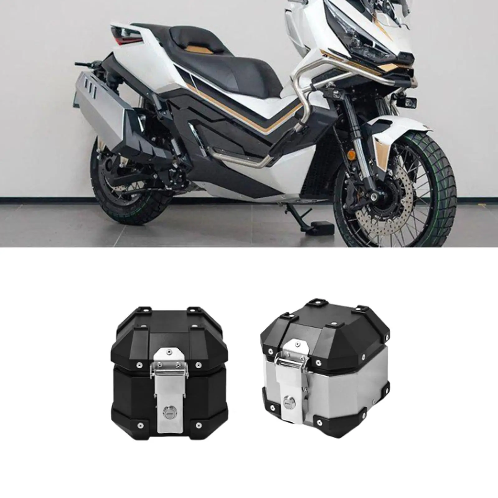 

Motorcycle Rear Top Box Storage Carrier Case 5L Easy to Install Multiuse Waterproof Motorbike Tail Trunk for Motorbike
