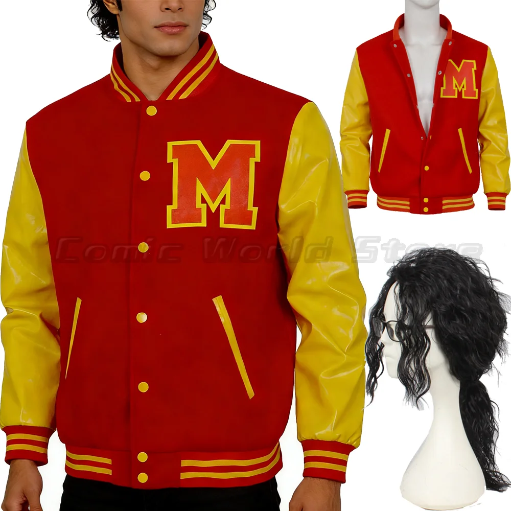 Herren-Cosplay-Jacke für Michael Jackson Impersonator, Halloween, Weihnachtsfeier, männlicher Obermantel, Perücke, Kostüme, neue Bühnenshow-Kleidung