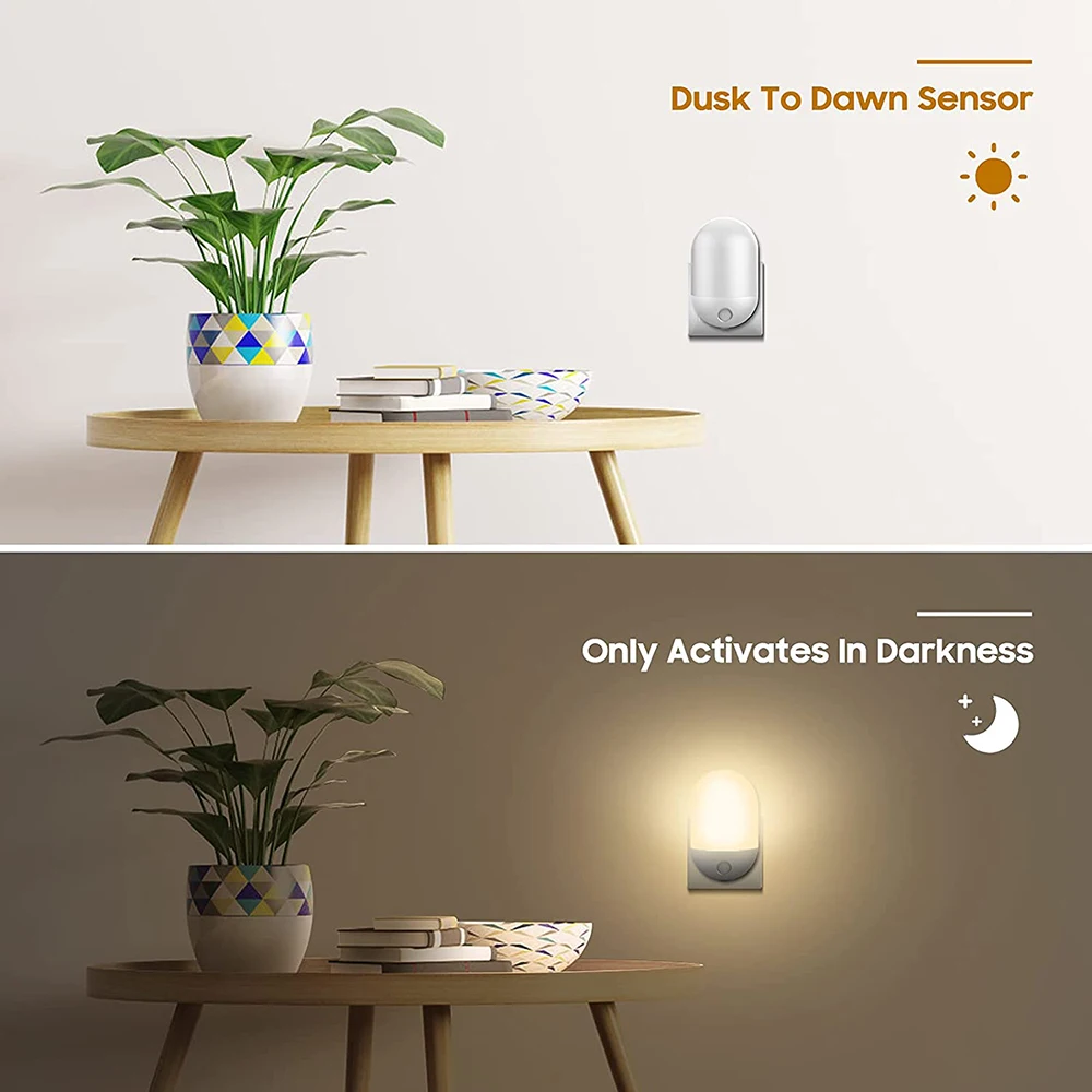 US/EU/UK Plug  PIR Motion Sensor Indoor LED Wall Light Dusk to Dawn Sensor Auto ON/OFF Wall Lamp Bedroom Hallway Night Light