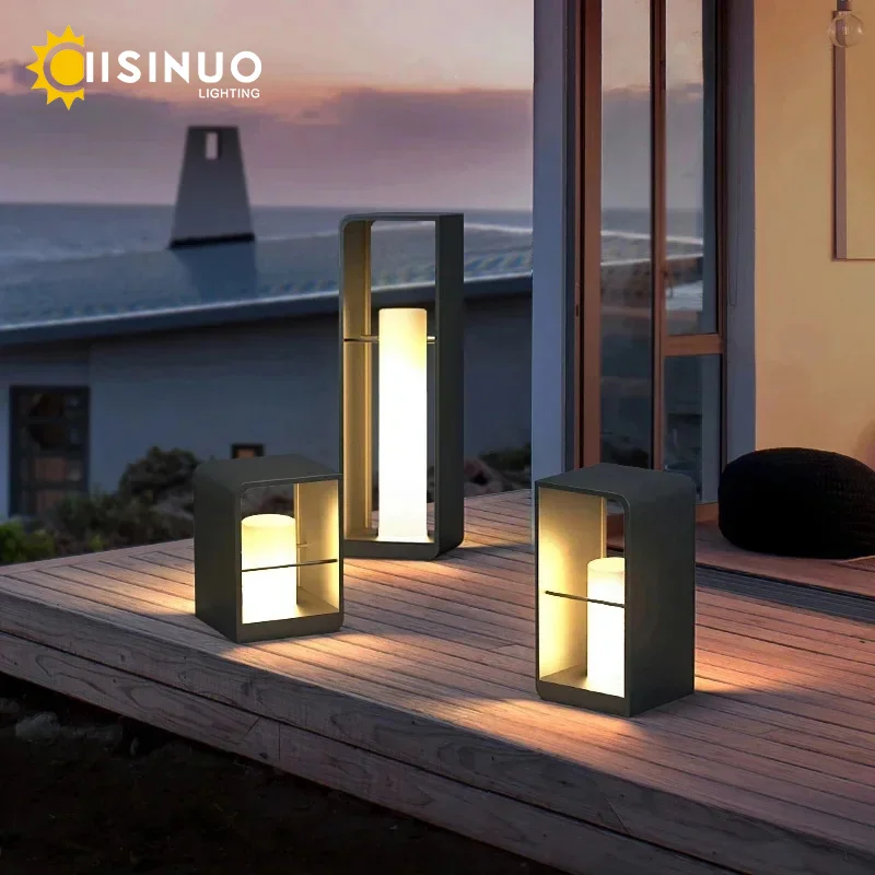 Outdoor Waterproof Solar Powerd LED Light Auto on/off Garden Pathway Lawn Lamps LED Landscapes for Yard Patio Walkway Decoration