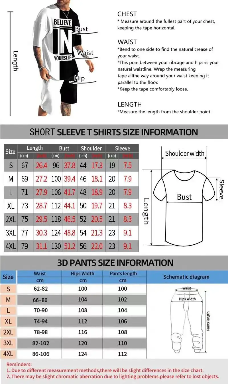 Summer Men 2Piece Casual Clothing Male Retro Style Sportswear 3D Printed T-Shirt Trousers Set Fashion Solid Color Tracksuit