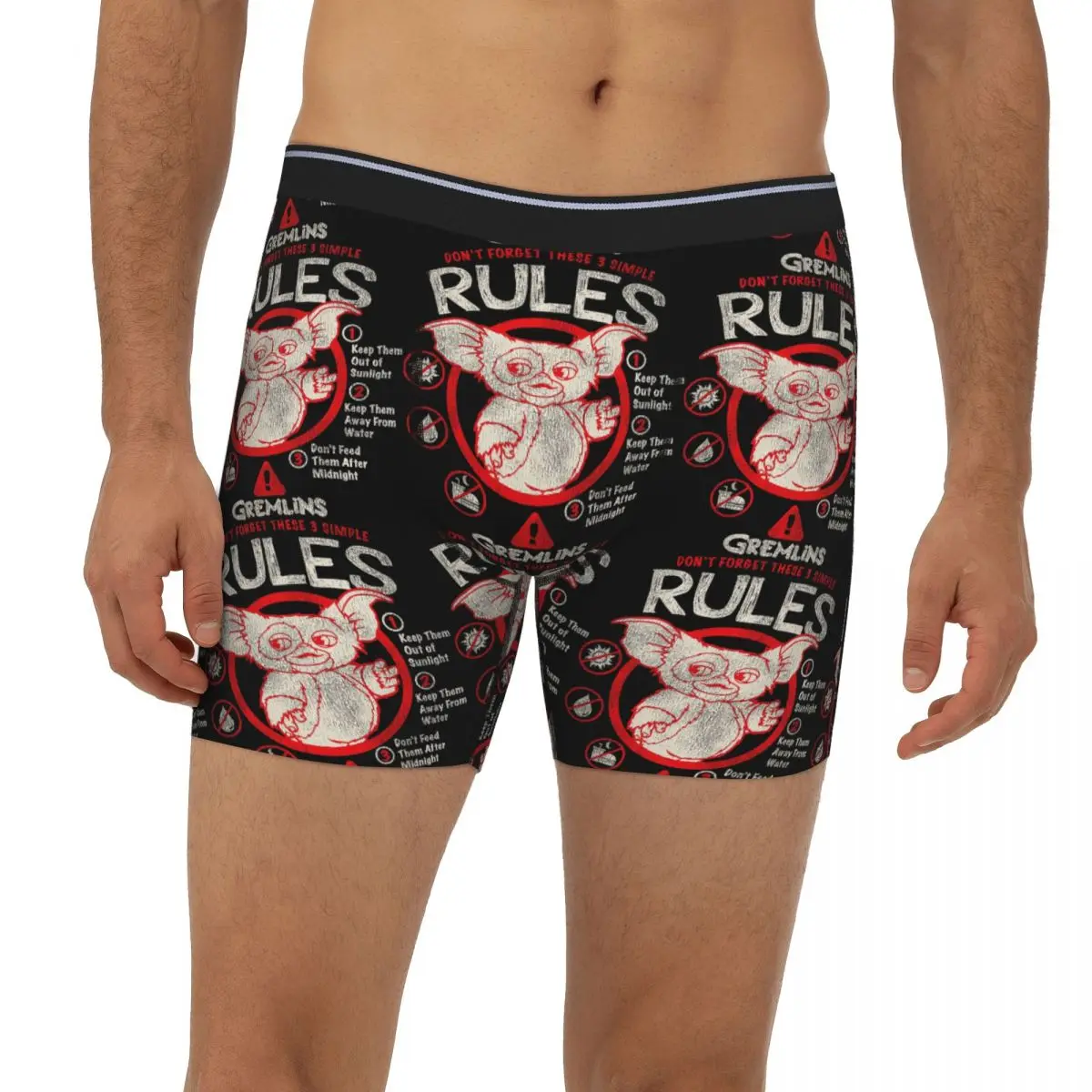 

Gremlins Gizmo The 3 Simple Rules Worn Dks Long Boxer Underpants Short Men Panties Comfortable Underwear for Homme Man Gifts