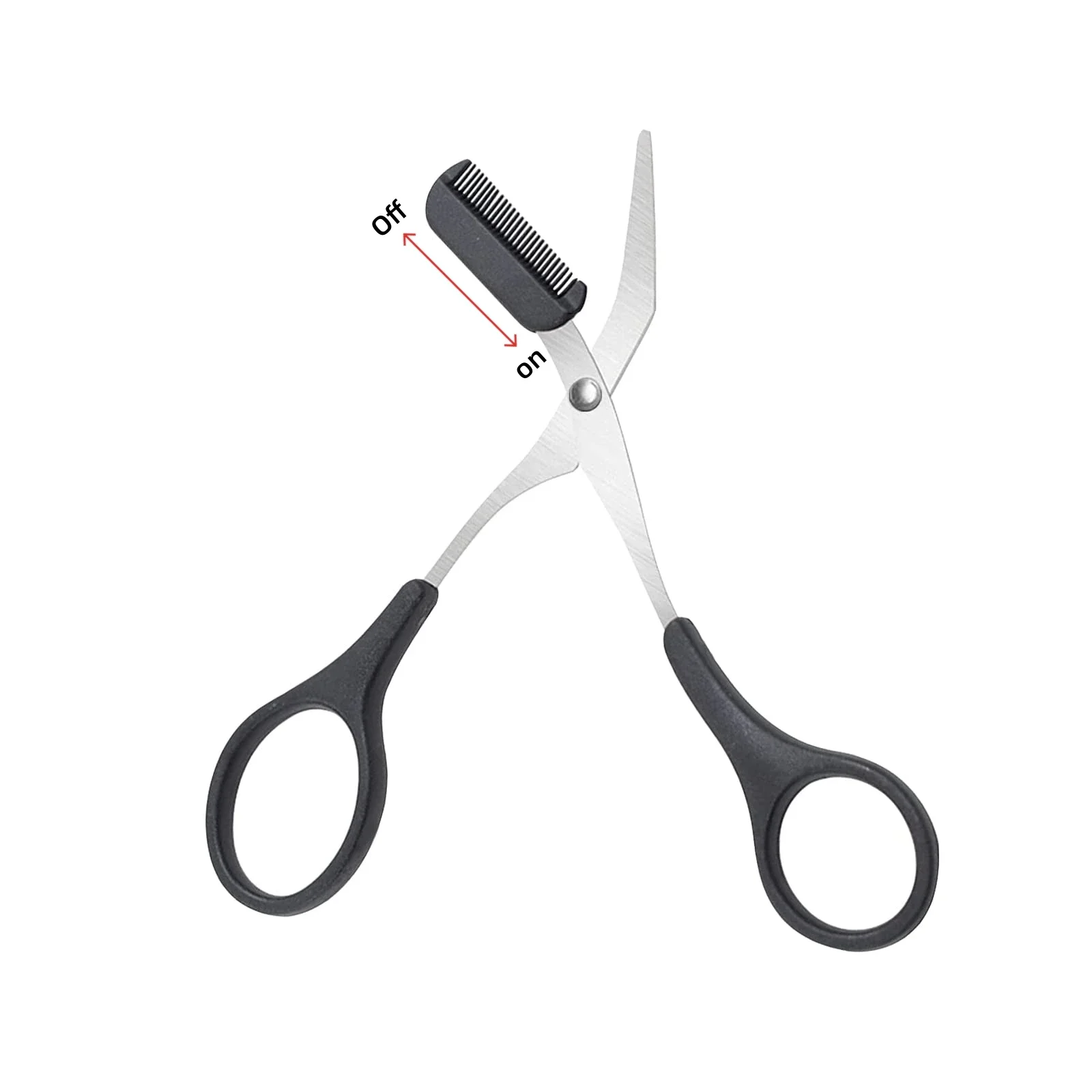 Professional Eyebrow Comb Scissors,Eyebrow Trimmer Scissors with Mini Comb,Stainless Steel Eyebrow Trimming Tool for Men Women