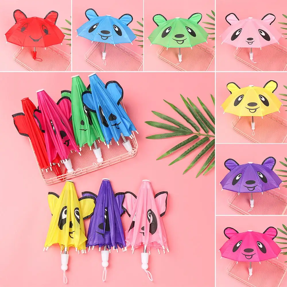 Handmade Outdoor Gift Toys Accessories Animal Patterns Rain&Sun Umbrella Doll Accessories For Children Girls Birthday Gift