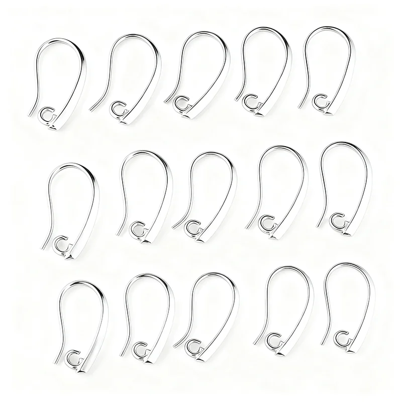 

100PCS Wholesale 925 Sterling Silver Jewelry Findings DIY Earring Making Accessories Pinch Hooks Earwire For Crystal Pearl