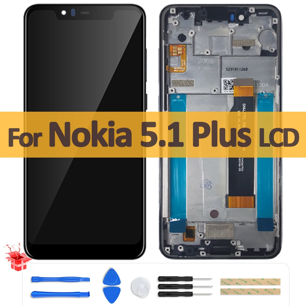 

Original LCD For Nokia 5.1 Plus LCD Display TA-1120 1105 1102 Touch Screen Digitizer Assembly For Nokia X5 LCD Replacement Parts