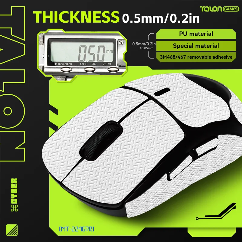 TALONGAMES Mouse Grip Tape Lizard Skin Texture For Logitech MX Master 3 , Palm Sweat Absorption,All Inclusive Anti-Slip Tape(w)