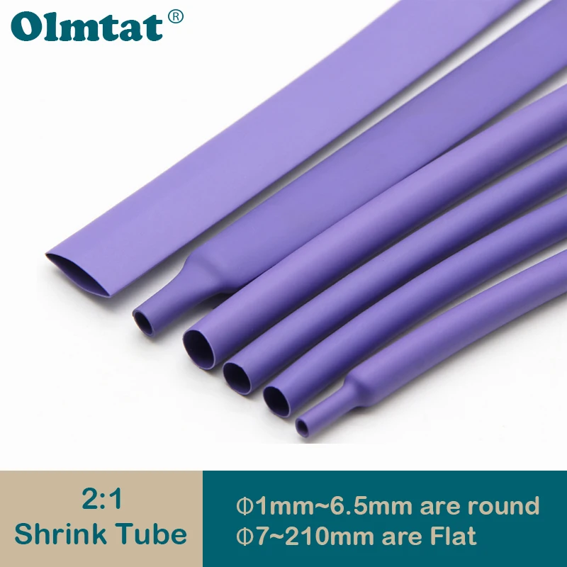 

1/5/10/25/50M 2:1 Heat Shrink Heatshrink Tube Purple Diameter 1mm ~ 50mm Wire Repair DIY Cable Protecctor Tubing Sleeving Wrap