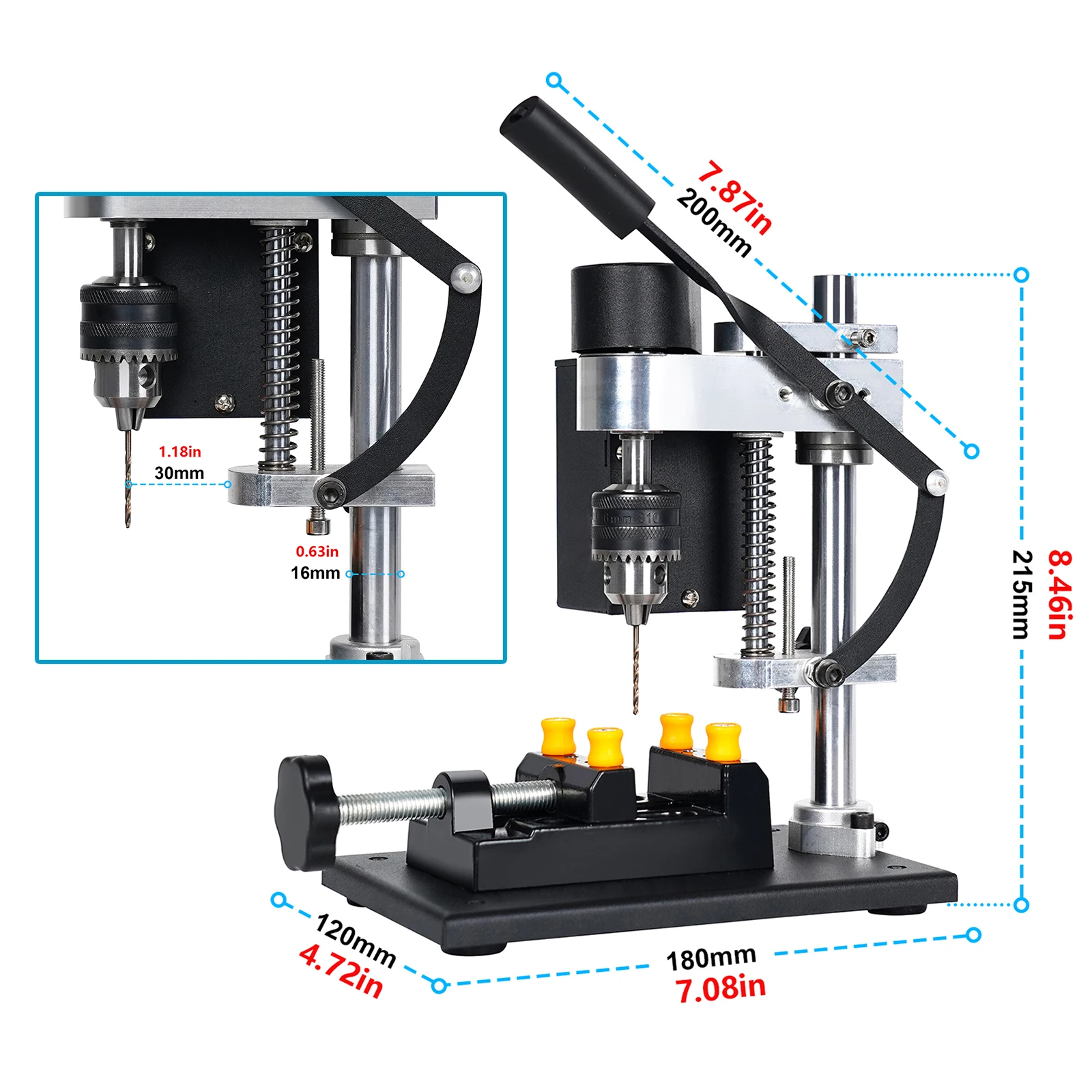 Picture 7: Mini Bench Drill Press High Precision 7-Speed Variable Electric Drilling Machine for DIY PCB Jewelry EU Warehouse