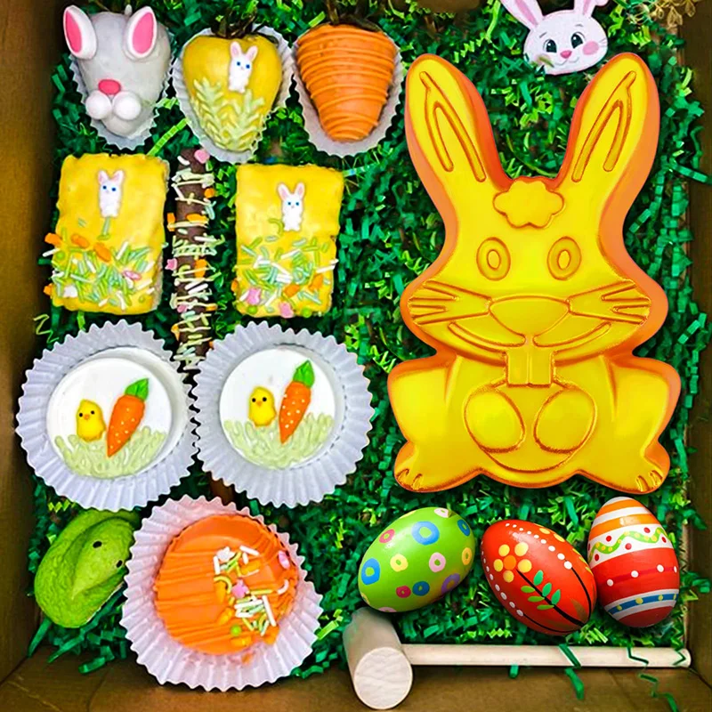 Easter Bunny Chocolate Silicone Molds, 3D Easter Bunny Breakable Chocolate Mold for Easter Decoration,Mousse Cake,Dessert Baking - view 4