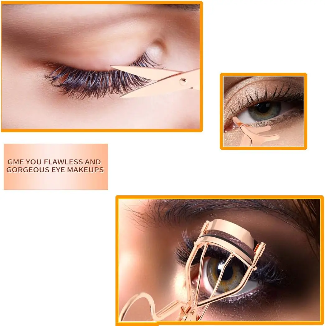 5-częściowy zestaw aplikatorów do rzęs z wykończeniem w kolorze różowego złota do łatwego nakładania sztucznych rzęs i pielęgnacji brwi