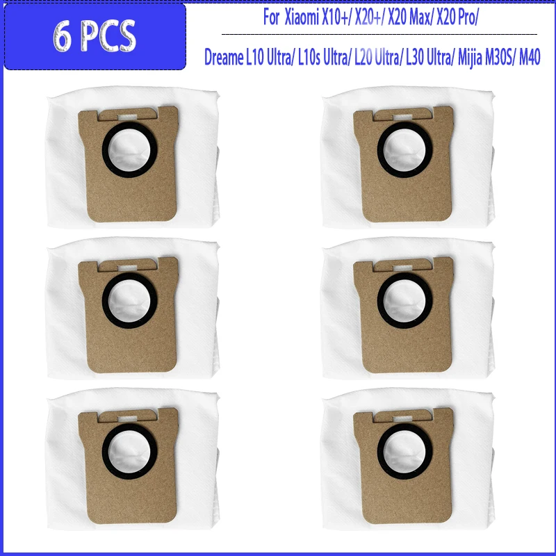 وسادات ممسحة كيس الغبار متوافقة مع Xiaomi X20 Plus / X20 Max / X10+، Dreame L10 Ultra / L20 Ultra / L30 Ultra، Mijia M30S / M40