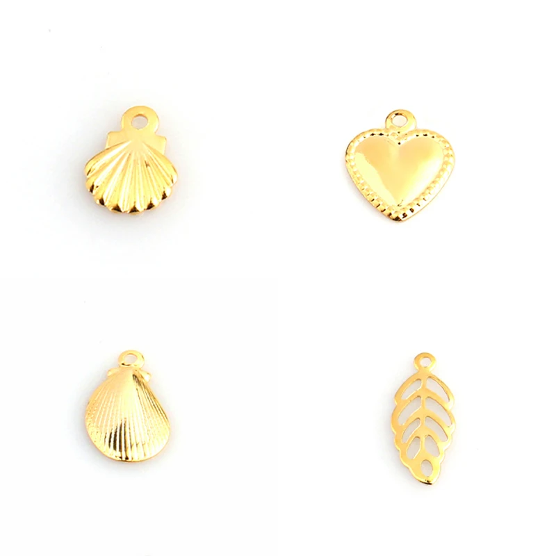 20pcs/lot Stainless Steel Shell Pendants Stamping DIY Accessories For Earrings Pendant Jewelry Handmade Making