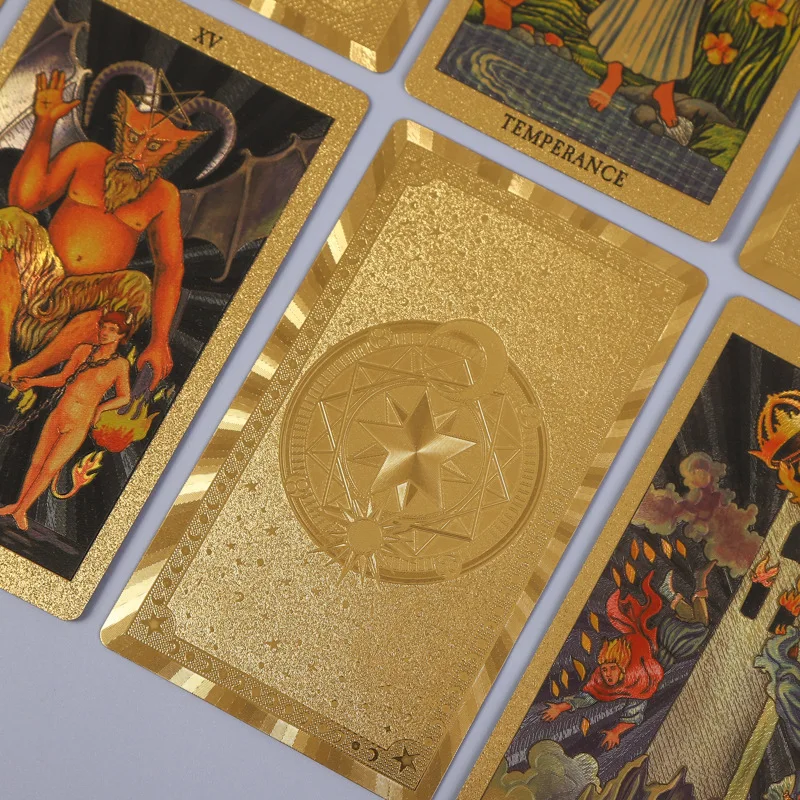 Classic Wait Stamping Gold Foil Tarot Exquisite Board Game Divination Cards Divination Fate Tarot deck For Collection