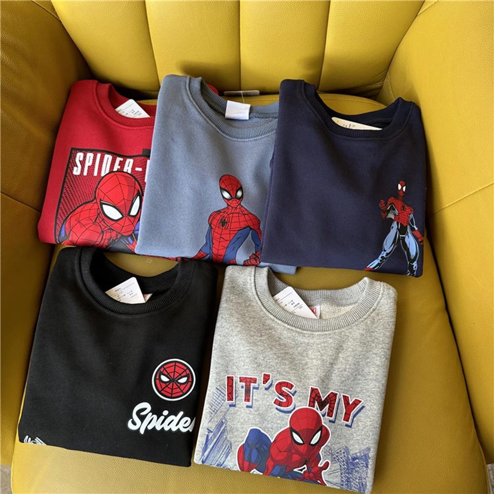 

Children's Hoodies Cartoon Anime Spider Man Series Pattern Disney Theme Round Neck Long Sleeve Top Spring Autumn New Style