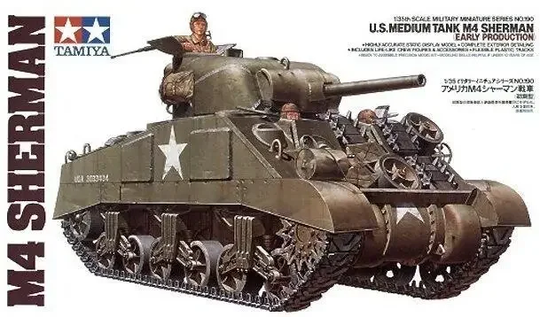 

Tamiya 35190, масштабная модель 1/35, комплект среднего танка США M4, Шерман, модель раннего производства, здание