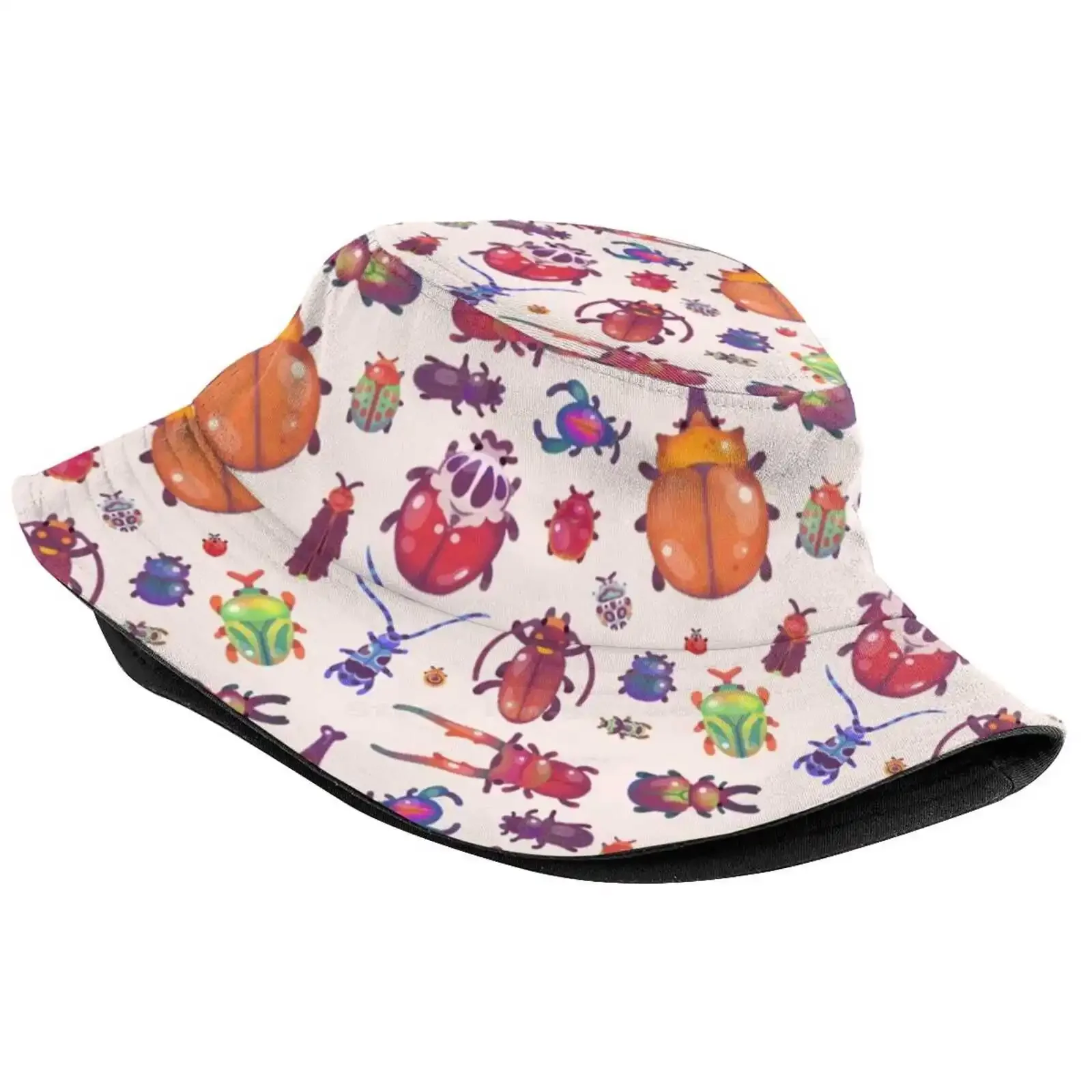 Pastel Flat Top Breathable Bucket Hats Rhino Invertebrate Arthropod Entomology Kawaii Animal Cottagecore