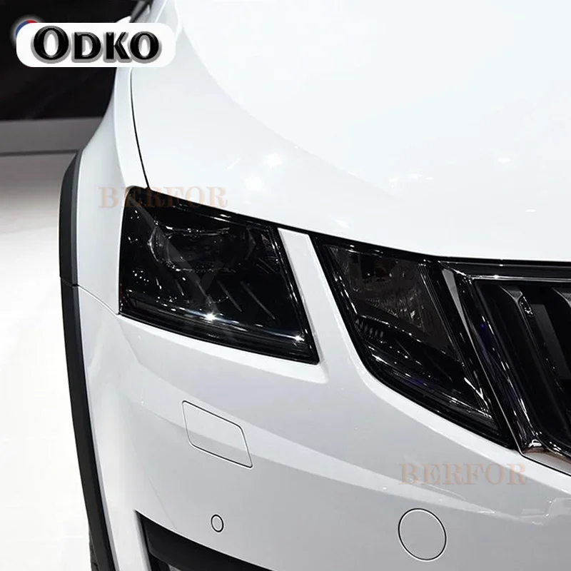 

Car Headlight Protective Film Headlamp Restoration Transparent Black TPU Sticker For Skoda Octavia 2017 2018 2019 Accessories