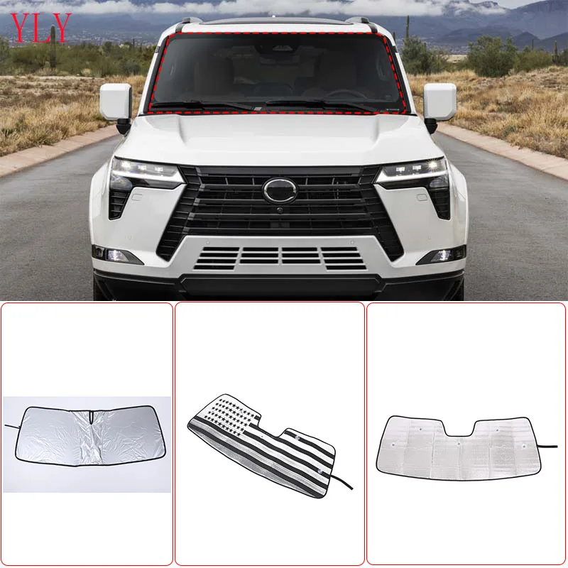 

For 2024 Lexus GX Aluminum Foil/Silver Tape Car Modeling Car Front Windshield Anti-UV Sunshade Decorative Protection Accessories