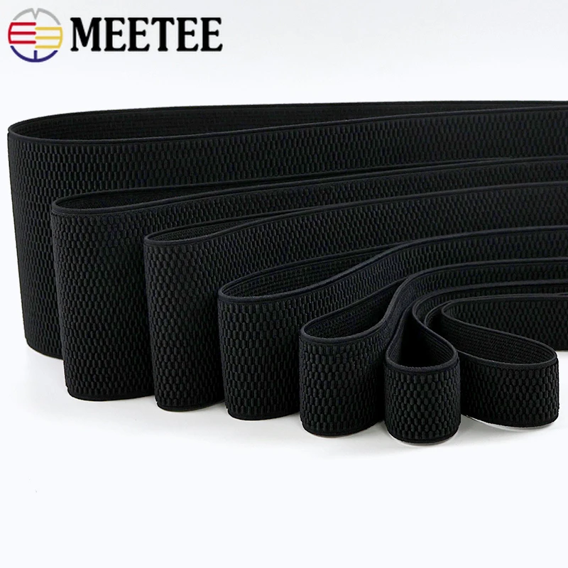 

2/5/10M 25-100mm Black Elastic Bands for Pants Waist Skirt Polyester Stretch Tape Luggage Rubber Ribbon DIY Sewing Accessories