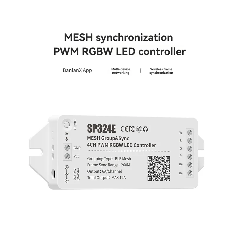 ABZC-SP324E MESH Networking Synchronous RGBW LED Controller Long-Distance Lighting Effect Frame Synchronization, Wide Range
