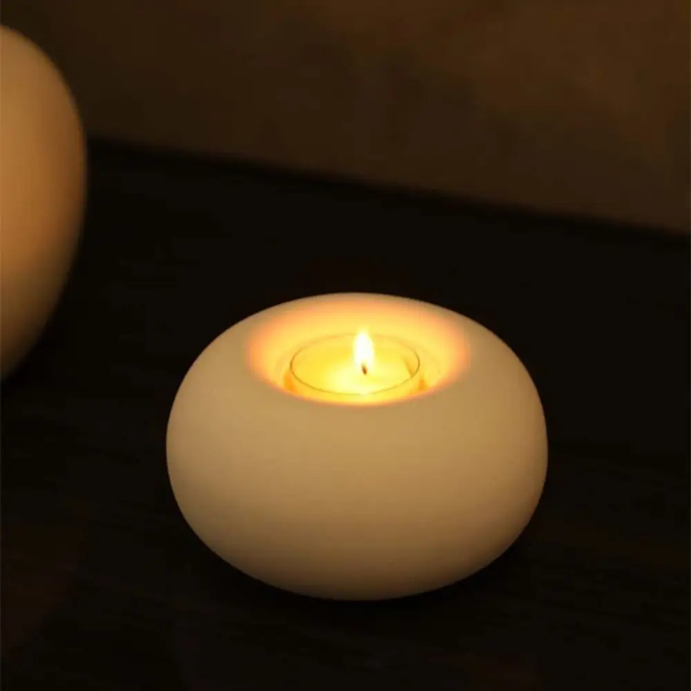 

Crafts Ceramic Candle Holder Modern Decorative Candlestick Simple Style Aroma Container Wedding