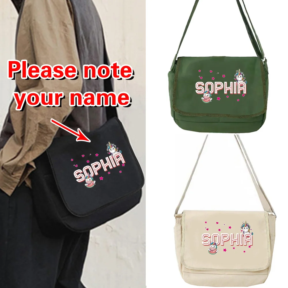 

Персонализированная сумка-мессенджер с индивидуальным именем, многоразовые экологически чистые сумки, портативная сумка-органайзер, модные сумки через плечо