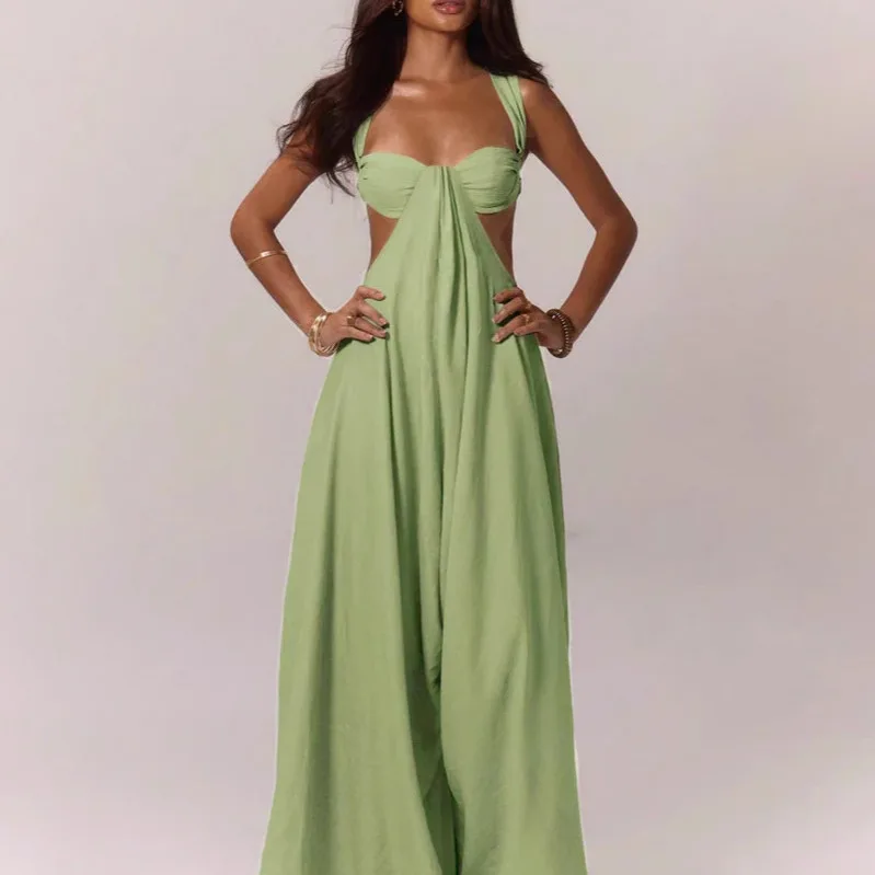 

Trendy Belted Jumpsuit Women's Casual Sle Cross-Border High Waist Wide Leg Pants Long Pants Polyester Fiber