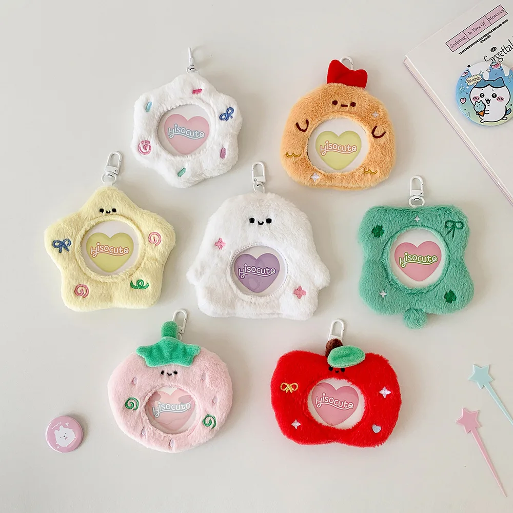 أزياء الكرتون التفاح البرسيم حقيبة دائرية قلادة الملحقات تخزين حافظة للبطاقات لطيف طالب صغير أفخم شارة محفظة الفتيات الهدايا