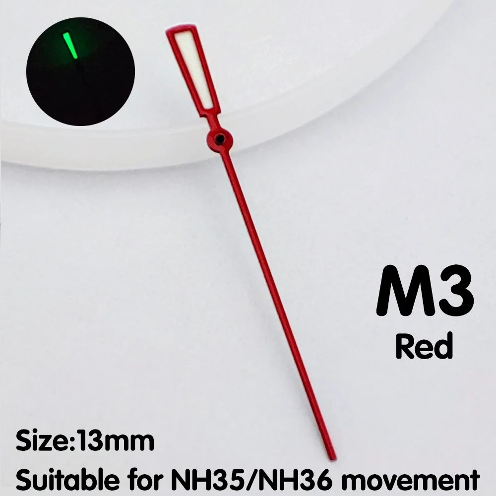 무브먼트 워치 핸드 워치 교체 부품, 초침 하이 퀄리티, NH34, NH35, NH36 에 적합한 녹색 발광