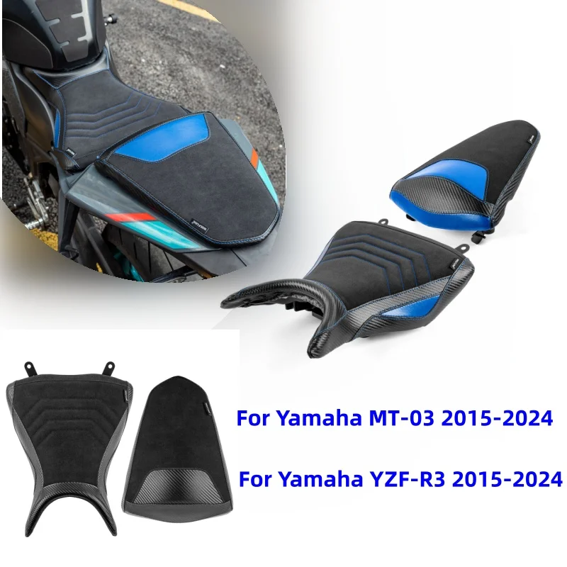 

For MT03 YZFR3 Front Driver Rear Passenger Seat Rider Saddle Solo Cushion Pillion Pad Fit For Yamaha MT 03 YZF R3 2015-2024 2023