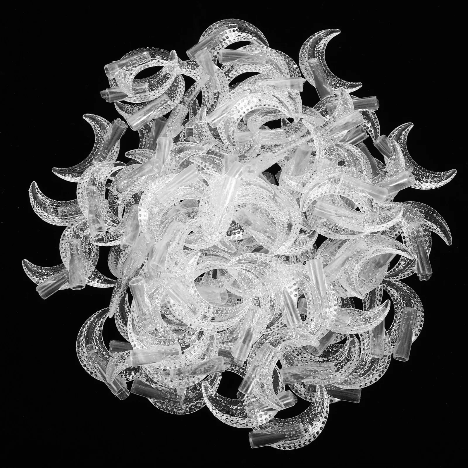 

100Pcs Moon Shaped String Lights Bulb Covers Plastic Light Shade Covers for Indoor Outdoor Use Wedding Festival Decor Moon Bulb