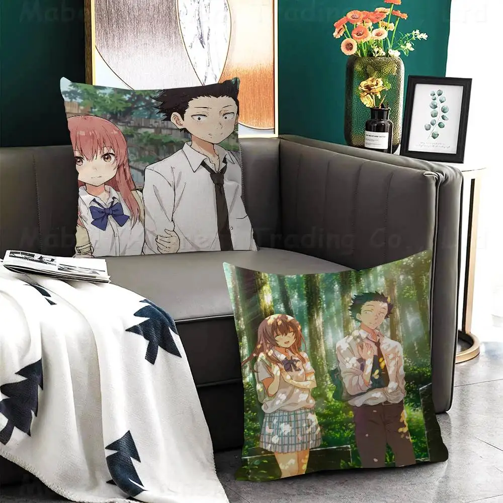 Anime A Silent Voice Cushion Cover Car Throw Pillow Case For Sofa Car Christmas Gift