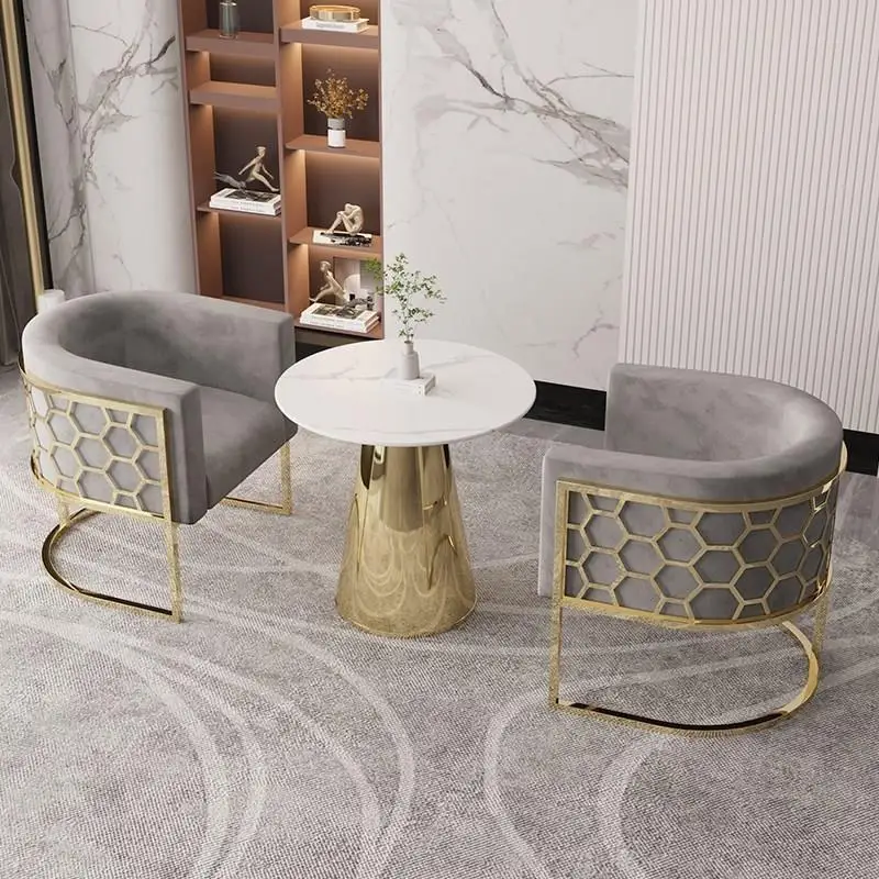Nordic Luxury Modern Minimalist Iron Velvet Single Sofa Chair Sales Office Business Reception Living Room Home Decor Novelty New