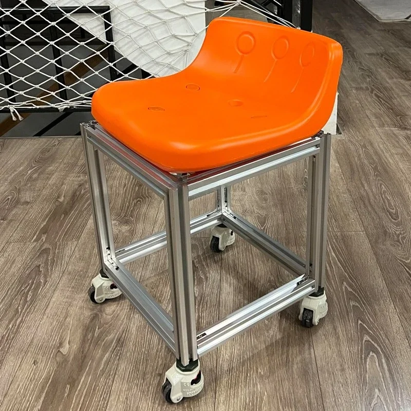 Cafe aluminum high chair removable bar stool milk tea shop bar table aluminum high stool backrest small chair