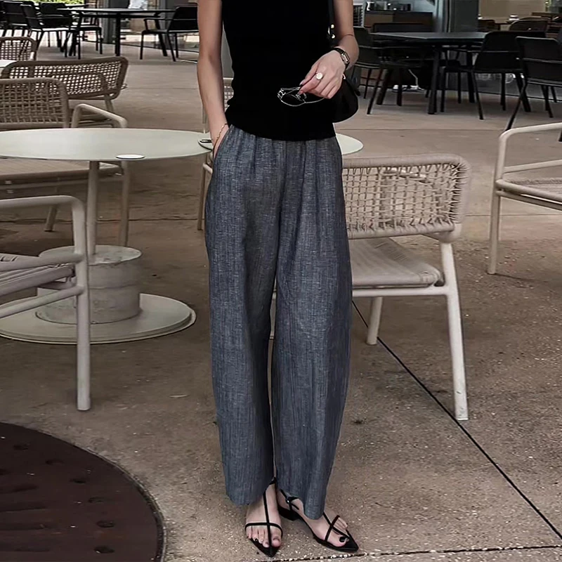 Loose Wide Leg Casual Pants Summer plus Size Comfortable Lazy Women's Jeans High Waist Straight Cut for Heavy MM up to 200 Po... 2