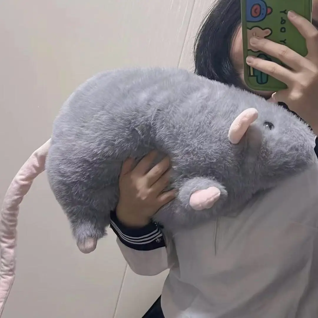 35/40/50cm Fancy Rat Simulated Plush Toy Soft Fluffy Stuffed Animal Sofa Pillow Cute Funny Home Decoration Plush Doll Toys Gift