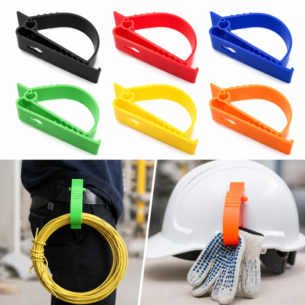 POM Safety Helmet Clamp Adjustable Strap Ratchet Lock Key Chains Clips D Ring Lightweight Labor Protection Clamp