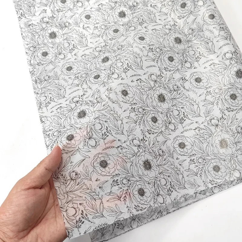 Wholesale Custom Gift Packing Paper Printed Logo 17g Wrapping Paper Tissue Paper With Gold Logo Clothes Packaging Paper
