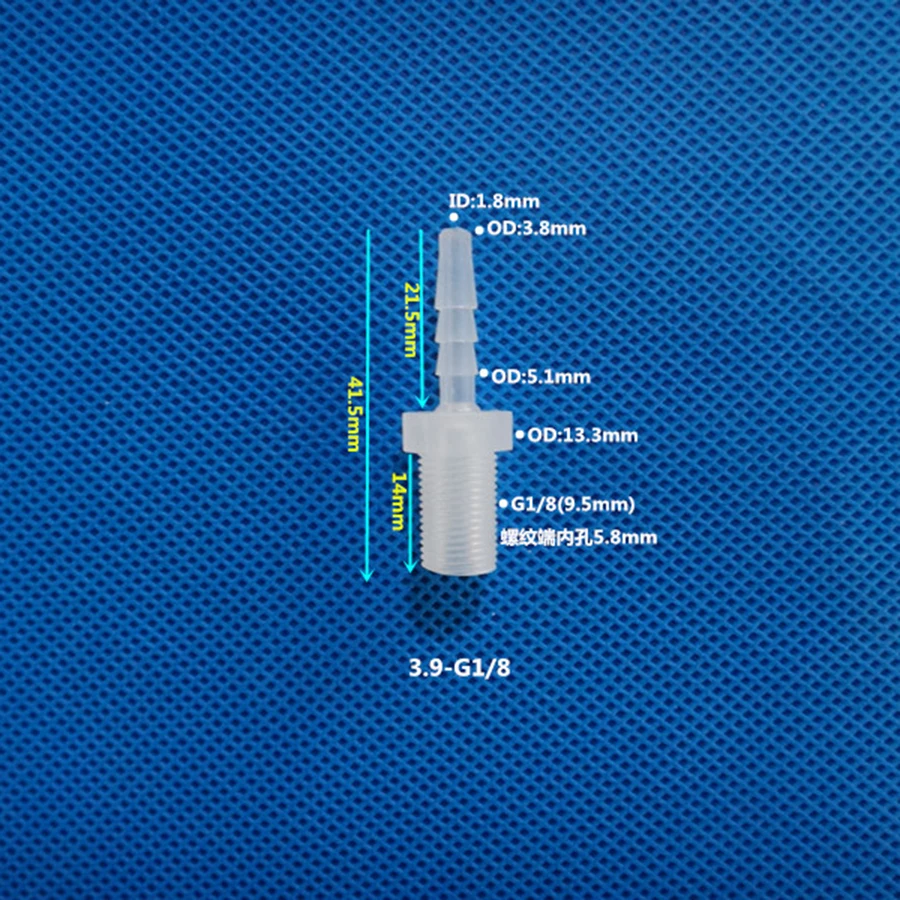 Joint de tuyau barbelé en plastique Wildoda, adaptateur de tuyau en silicone, 1/8, 1/4, 3/8 BSP mâle vers 2.8, 3.9, 4.8, 6.4, 7.9, 9.5, 11.1mm,